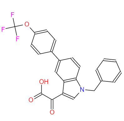 cas：393105-53-8  中文名稱：ALPHA-氧代-1-(苯基甲基)-5-[4-(三氟甲氧基)苯基]-1H-吲哚-3-乙酸