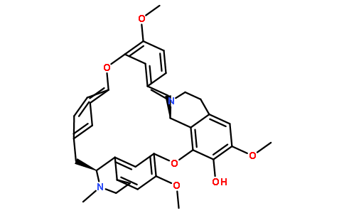 CAS：436-77-1,中文名稱：防己諾林堿;漢防已乙素 英文名稱：Fangchinoline 