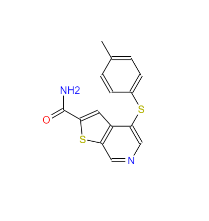 CAS：251992-66-2，4-(p-甲苯基硫)噻吩并[2,3-c]吡啶-2-甲酰胺 