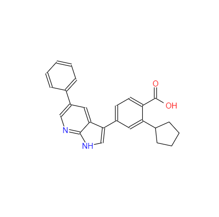 CAS：890842-28-1，2-環(huán)戊基-4-(5-苯基-1H-吡咯并[2,3-B]吡啶-3-基)苯甲酸