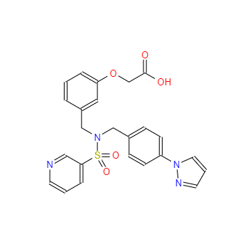 CAS：752187-80-7，2-(3-((N-(4-(1H-吡唑-1-基)芐基)吡啶-3-磺胺基)甲基)苯氧基)乙酸 