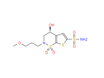 CAS：154127-42-1，(S)-3,4-二氫-4-羥基-2-(3-甲氧基丙基)-2H-噻吩并[3,2-e]-1,2-噻嗪-6-磺胺-1,1-二氧化物 