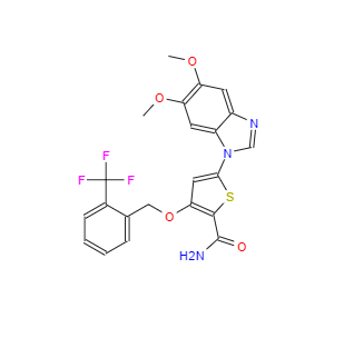 CAS：660868-91-7，3-[2-(三氟甲基)芐氧基]-5-(5,6-二甲氧基-1H-苯并[D]咪唑-1-基)-2-噻吩甲酰胺