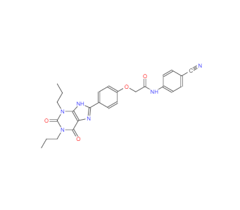 CAS：264622-58-4，N-(4-氰基苯基)-2-(4-(2,6-二氧代-1,3-二丙基2,3,6,9四氫-1H-嘌呤-8-基)苯氧基)乙酰胺